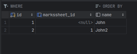 Student Table /posts/one-to-one-relationship-in-jpa/images/join-table-method/null-values-representation/john-donot-have-marksheet.png